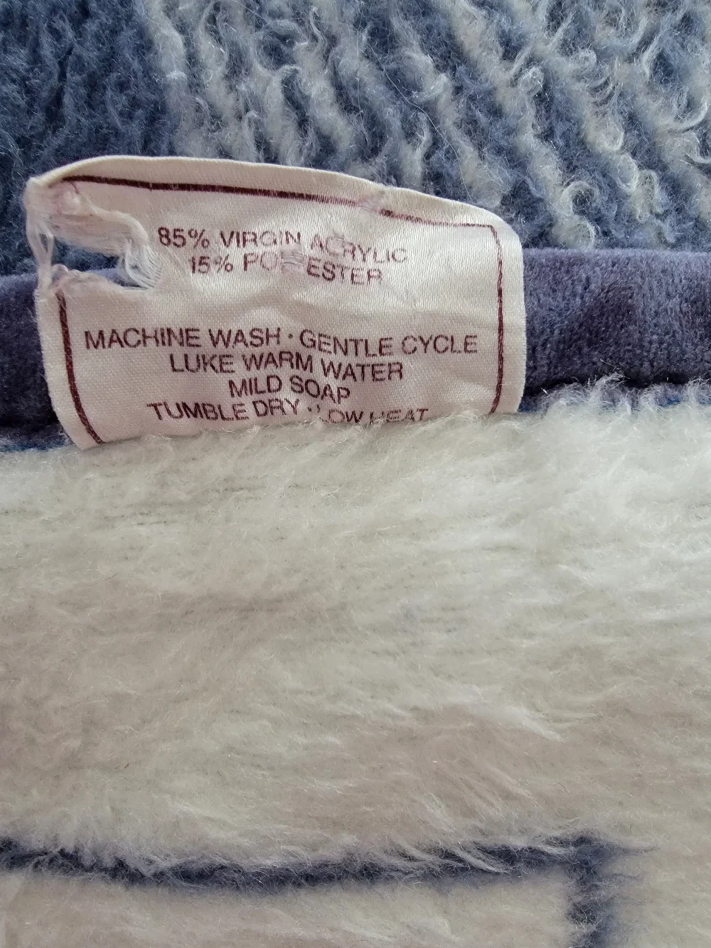 Biederlack Of The Americas Blue White Floral Blanket Reversible 80s 90s 59x69